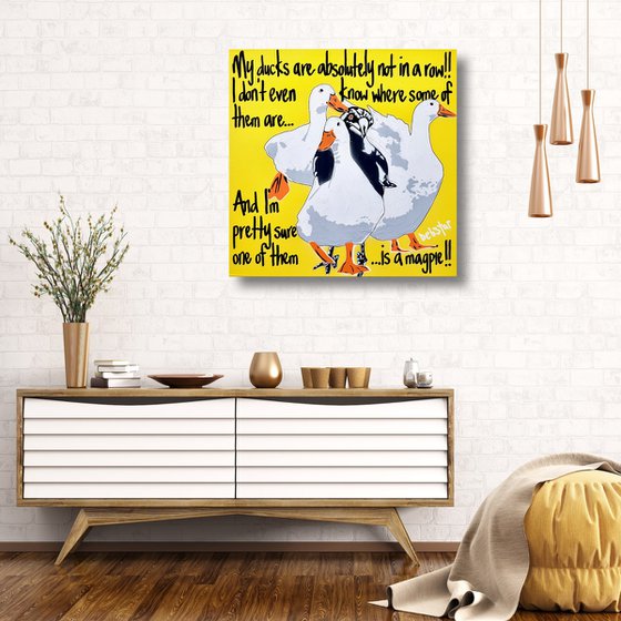 Yellow Ducks in a Row! 2 61cm x 61cm