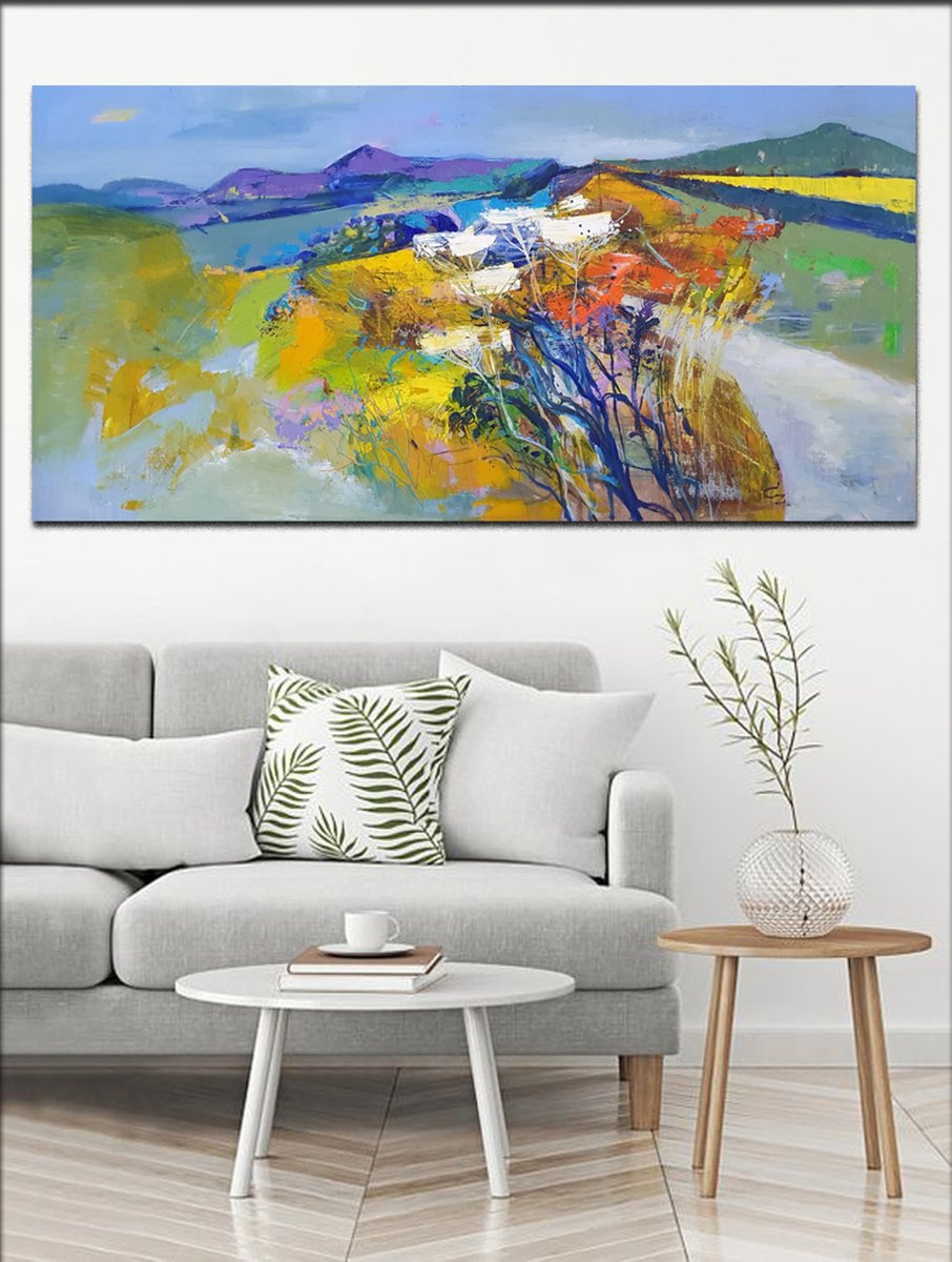 Summer Flowers By Victoria Cozmolici, 55 X 28, Artwork For Sale On Artfinder