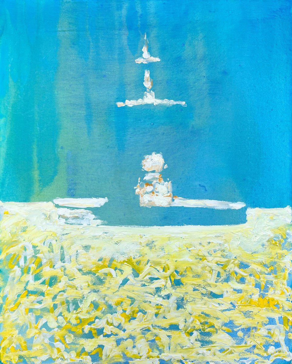 Expressive Landscape Oil Painting By Zakhar Shevchuk, 16 X 20", Evening Fountain, Original Artwork