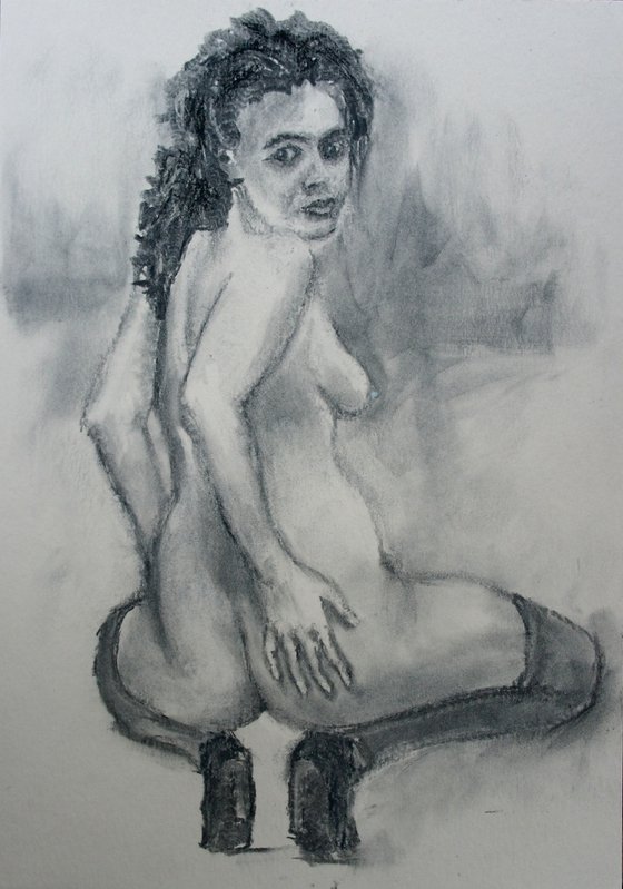 Female Figure 26 Charcoal Sketch