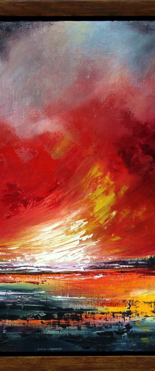 The Clash of Angels - framed abstract painting by Cecilia Frigati