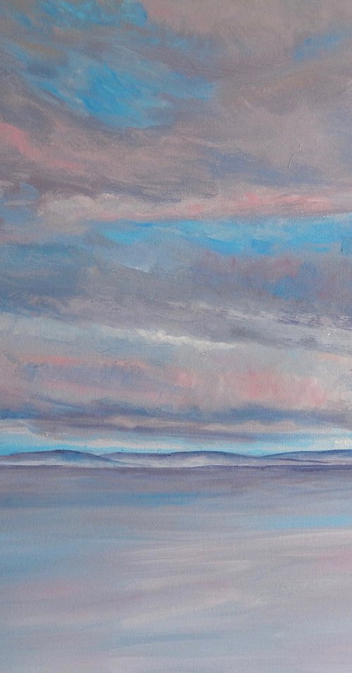 The Bass Rock and North Berwick Law seen from Fife, version 2 by Stephen Howard Harrison