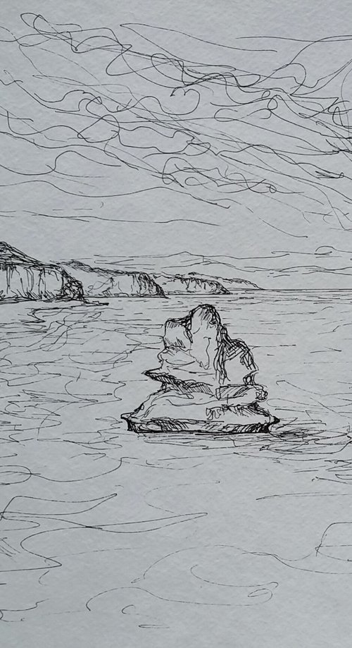 "Along the Cliffs" - Landscape - Seascape by Katrina Case