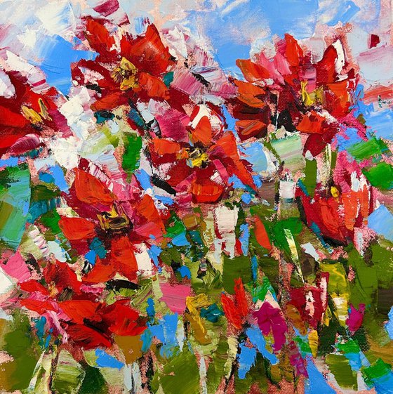 Poppes miniature oil artwork