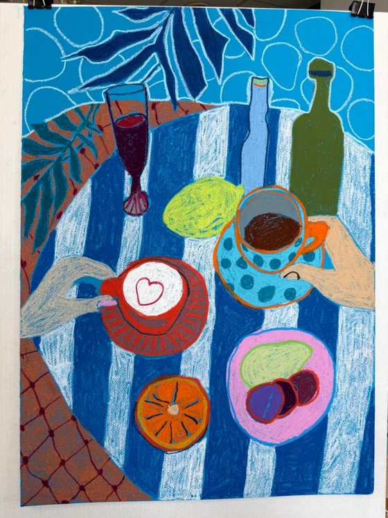 Blue Stripes and Citrus Dreams