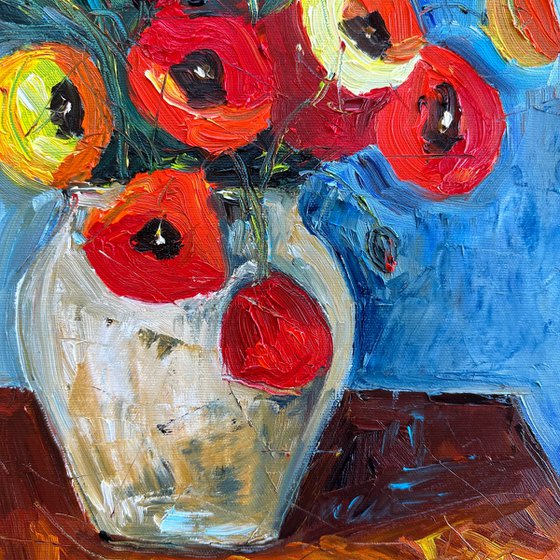 Vase with Poppy Flowers