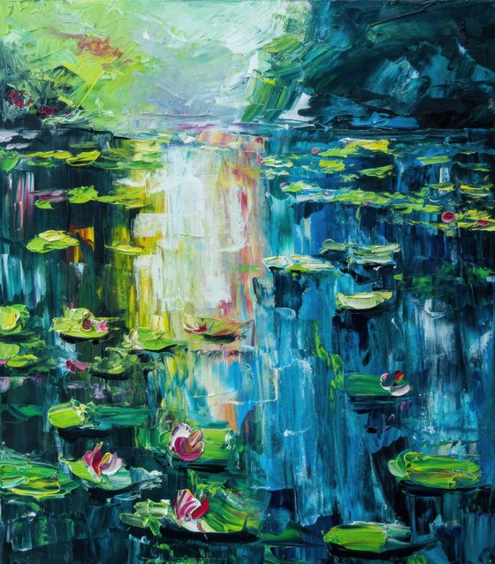Monet Style Lily Pond Painting
