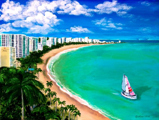 Isla Verde beach in Carolina, Puerto Rico