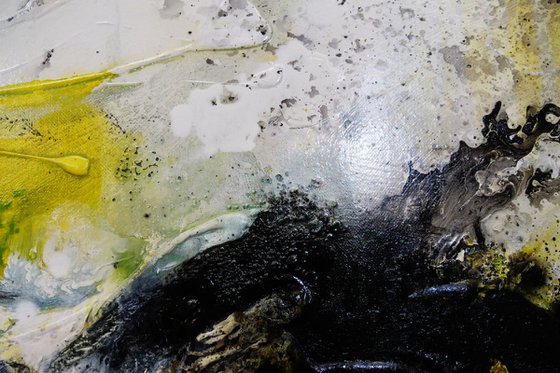 Lime Tonic 190cm x 100cm Green Textured Abstract Art