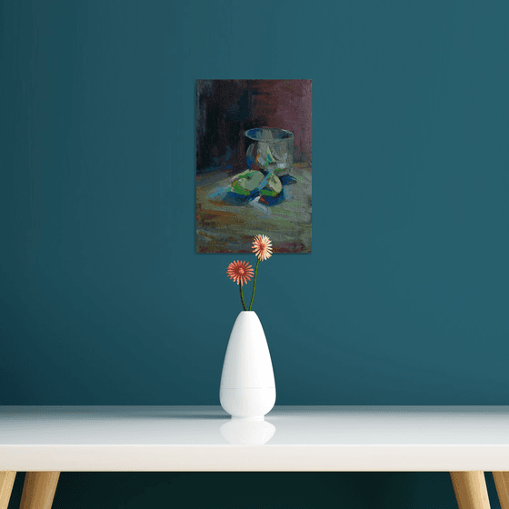 Glass and Sliced ​​Apples