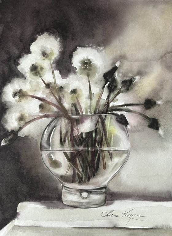 Dandelions still life