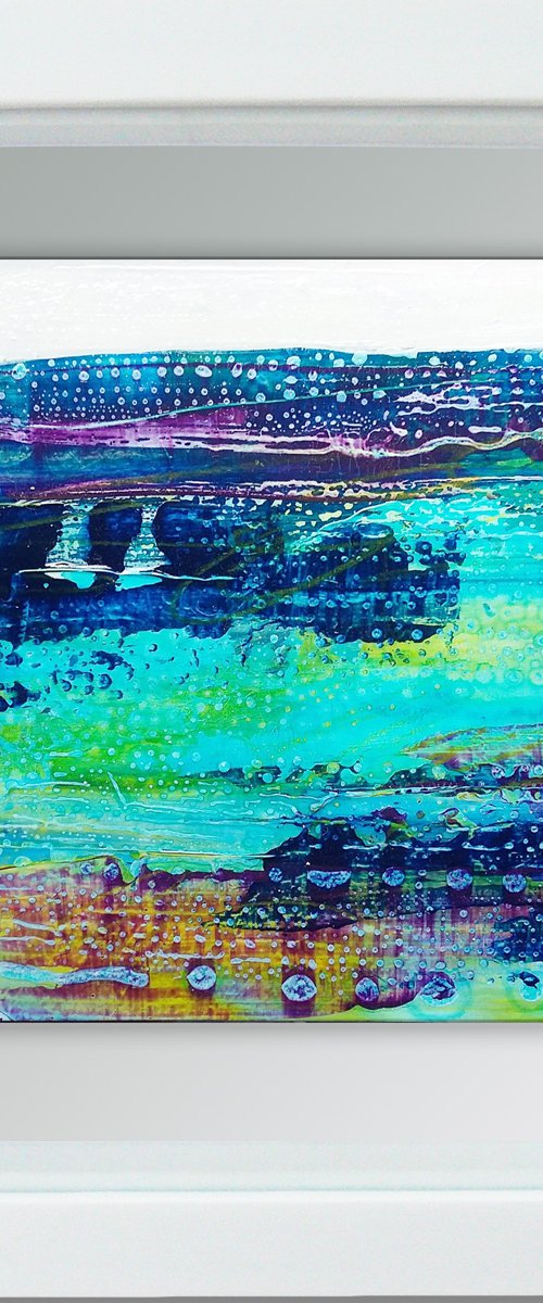 Framed ready to hang original abstract - abstract landscape #19 by Carolynne Coulson