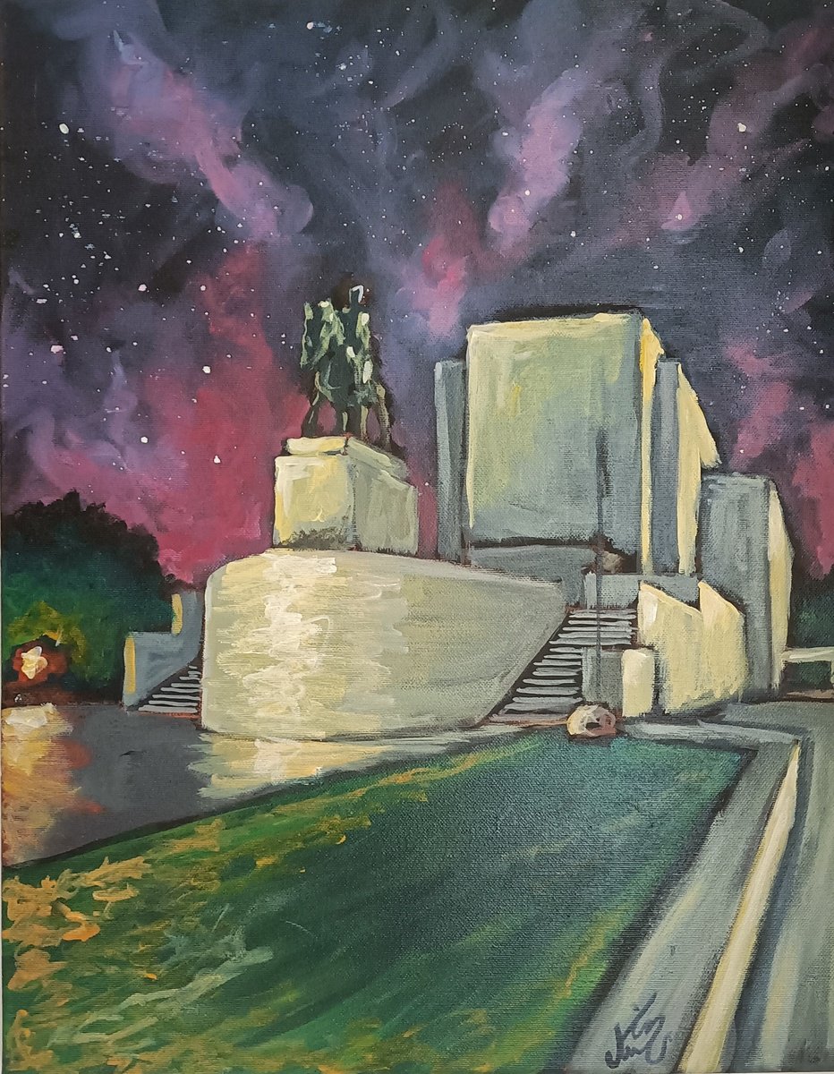 Urban And Pop Cityscapes Acrylic Painting By Tiziano Marasco, 16 X 20", On Vi?tkov Hill - Forgotten Prague Series, Artfinder