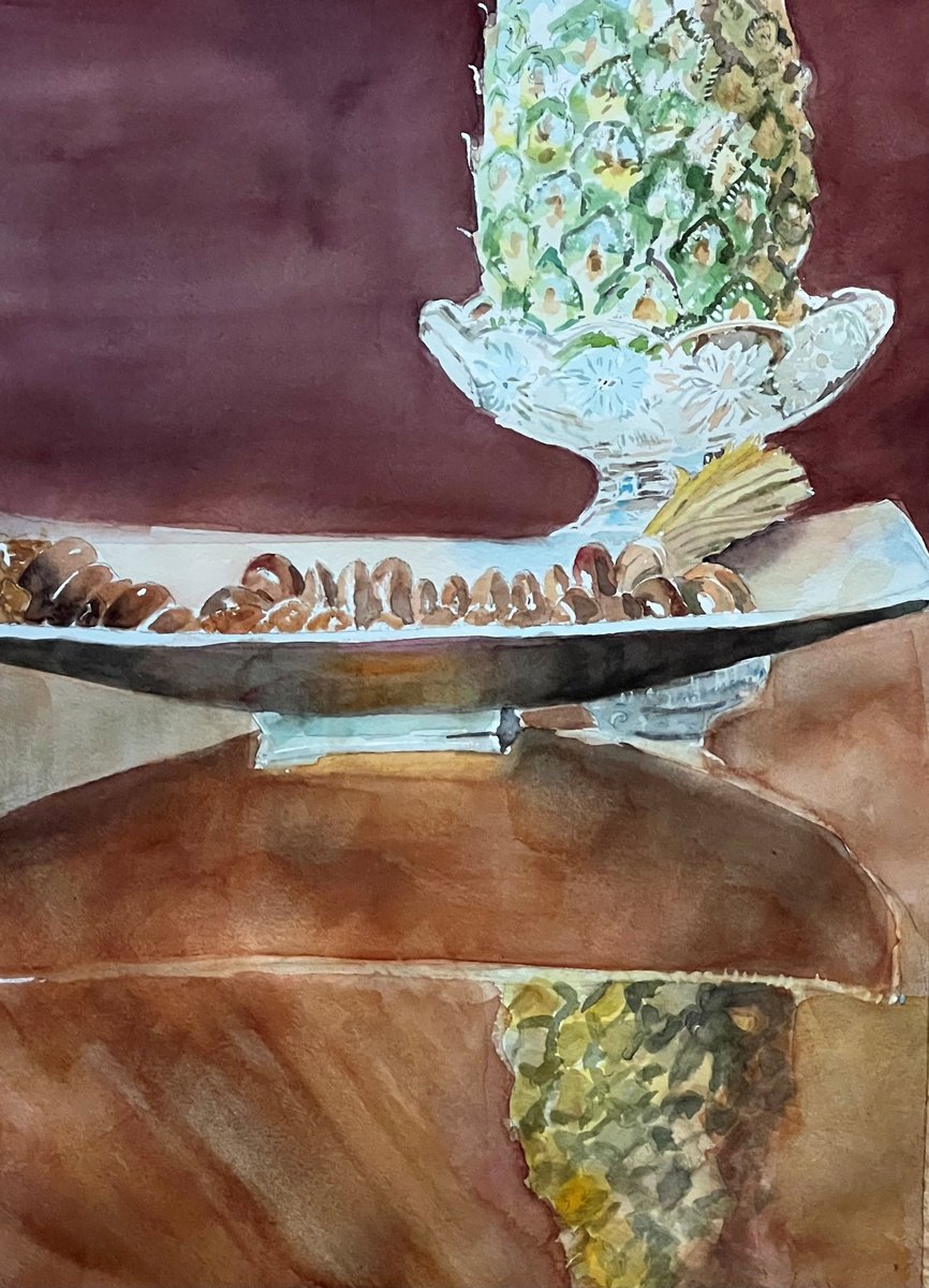 Impressionistic Watercolour , Pineapple Still Life By Bronwen Jones, 11 X 15, Artwork For Sale On Artfinder