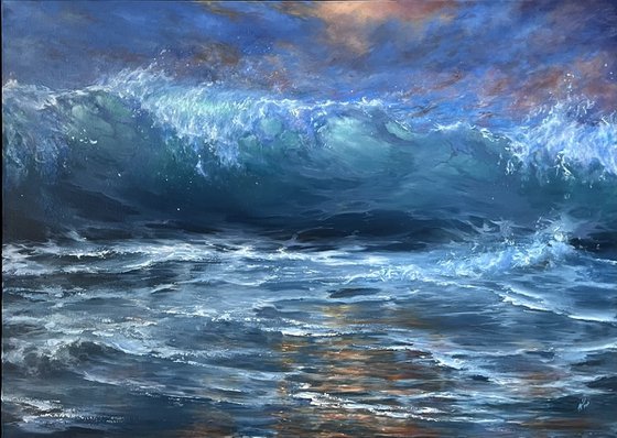 Stormy Evening - breaking wave