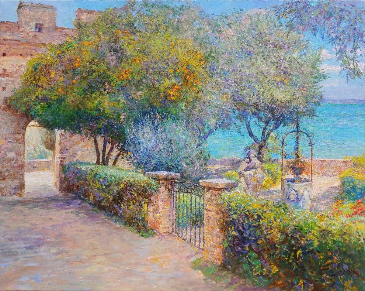 Sirmione Orange Garden. By Svitlana Gunchenko, 39 X 31, Artwork For Sale On Artfinder