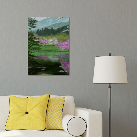 Spring in Japan, 50 х 70 cm, oil on canvas