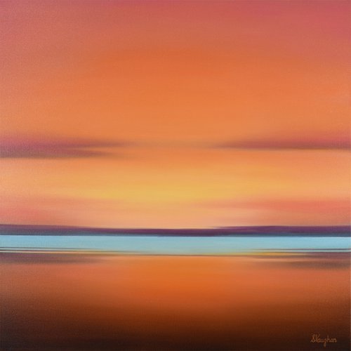 Warm Sky Glow - Abstract Seascape by Suzanne Vaughan
