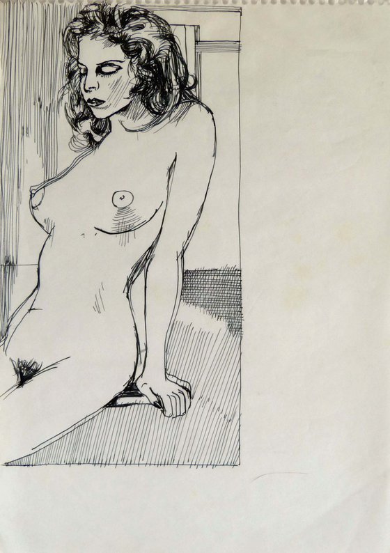 Erotic drawing, 21x29 cm ESA7- AF exclusive + FREE shipping