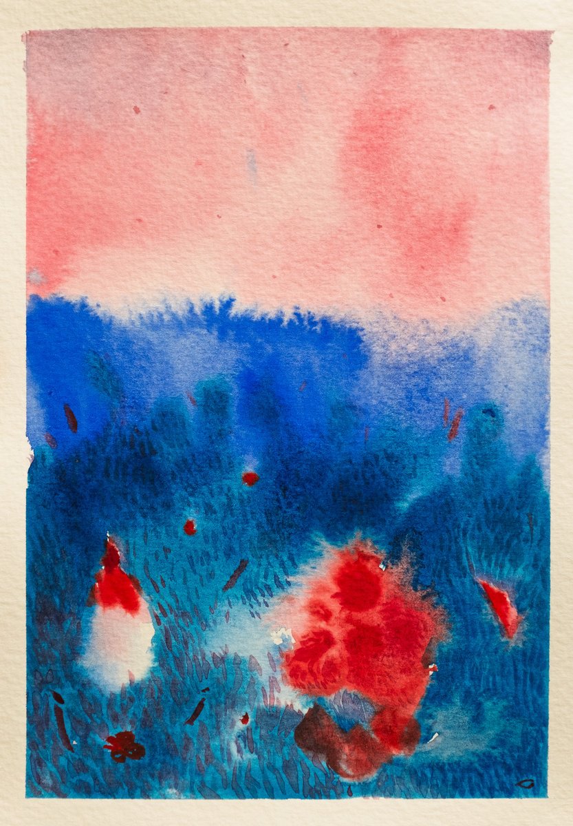 Expressive Landscape Watercolour By Bohdan Svyrydov, 5 X 7, Hidden Glow 0021, Original Artwork