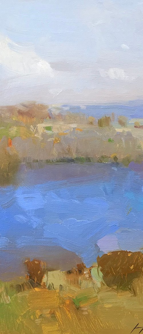 Riverside, Original oil painting, Handmade artwork, One of a kind by Vahe Yeremyan