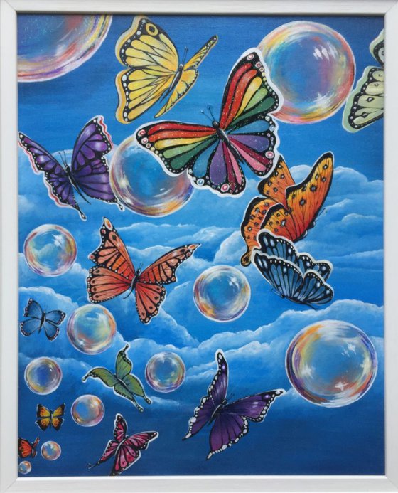 Flying free (bubbles and butterflies)