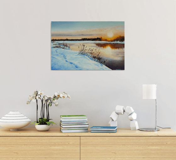 Golden Winter Sunset on the River