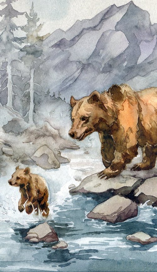 She-bear with cubs by Yulia Evsyukova