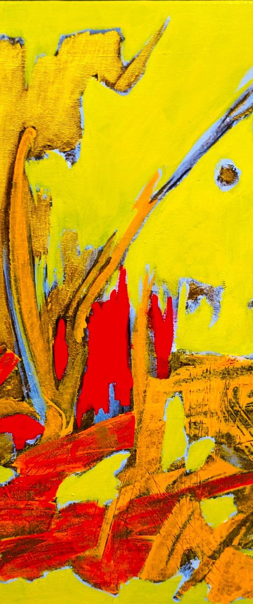 Composition with Red, Gold and Yellow. by Veta  Barker