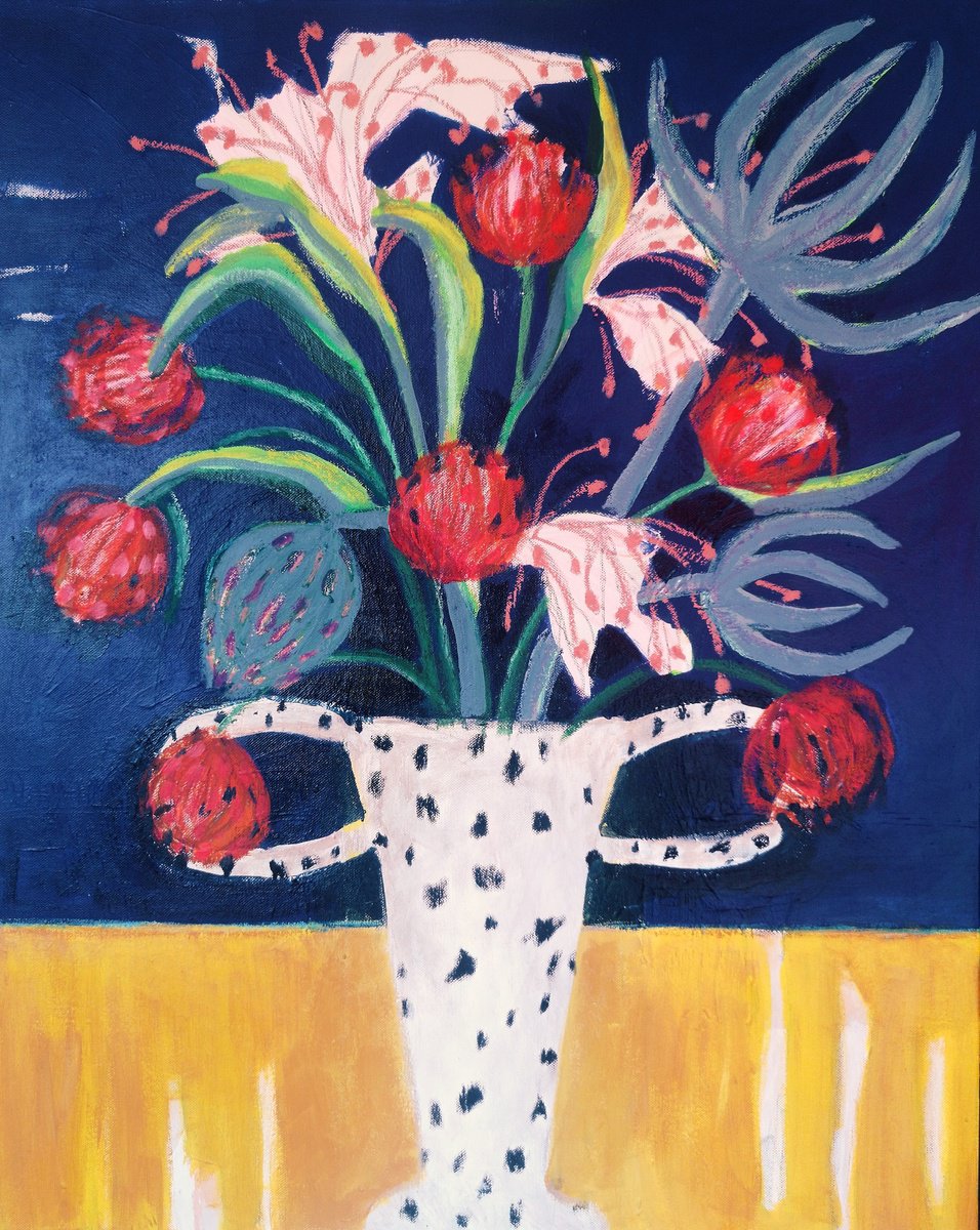 Impressionistic Still Life Painting By Marisa Anon, 26 X 32", Summer I, Original Artwork