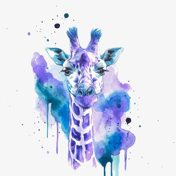 Colourful Giraffe Painting