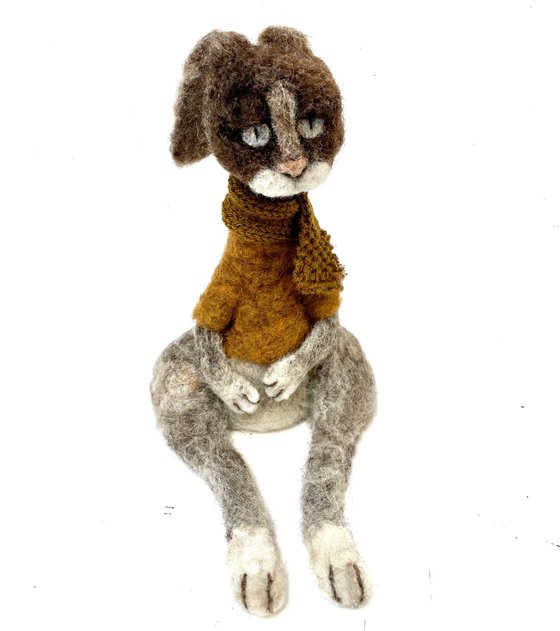 Gregoire, felted wool hare