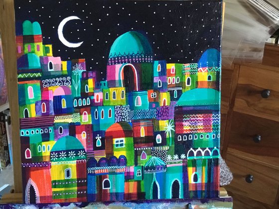 Abstract Painting,  Moroccan Cityscape