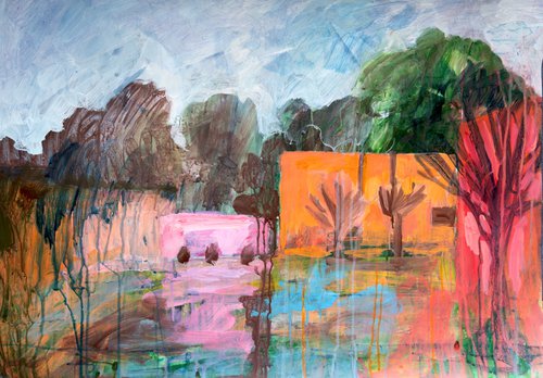 Sheltered by Trees (Pink Walls) by Elizabeth Anne Fox