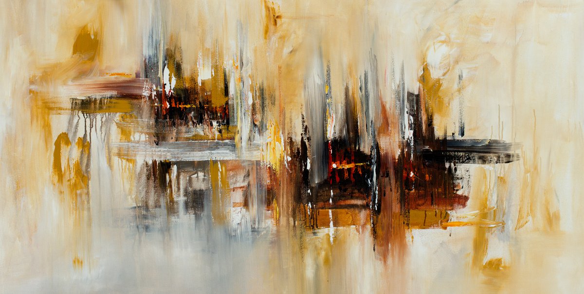 Abstract Acrylic Painting By Madhav Singh, 63 X 33", Harmony, Original Artwork