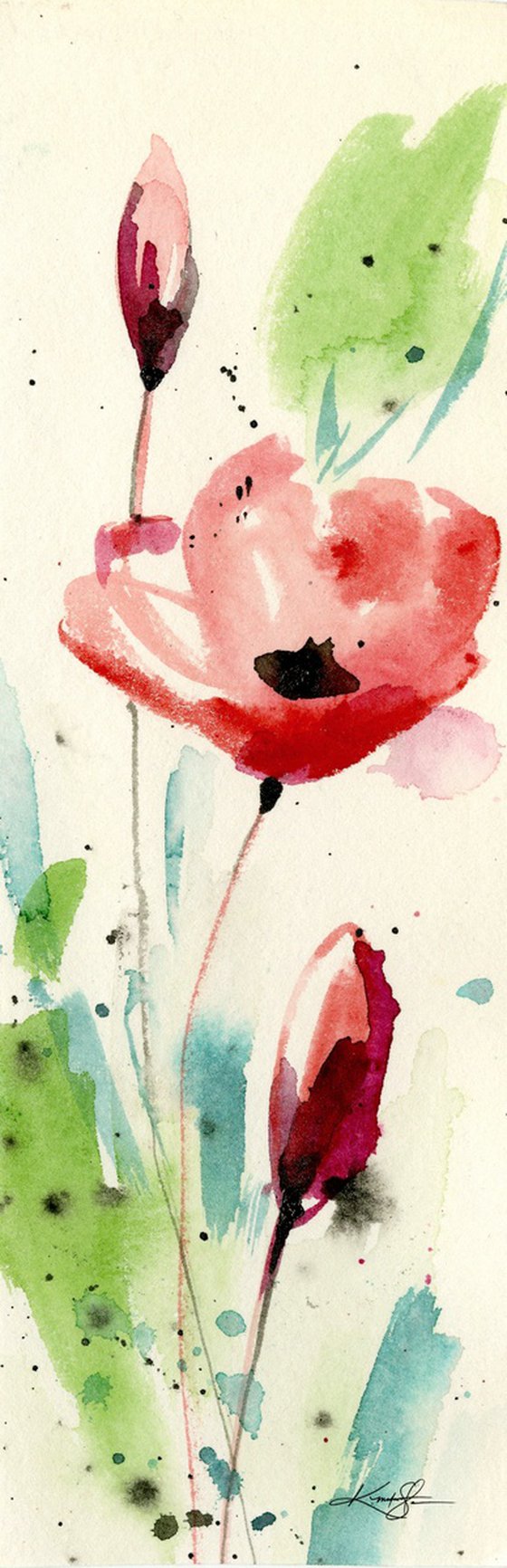 Poppy Love Collection 7 -  3 Watercolor Flower Paintings by Kathy Morton Stanion