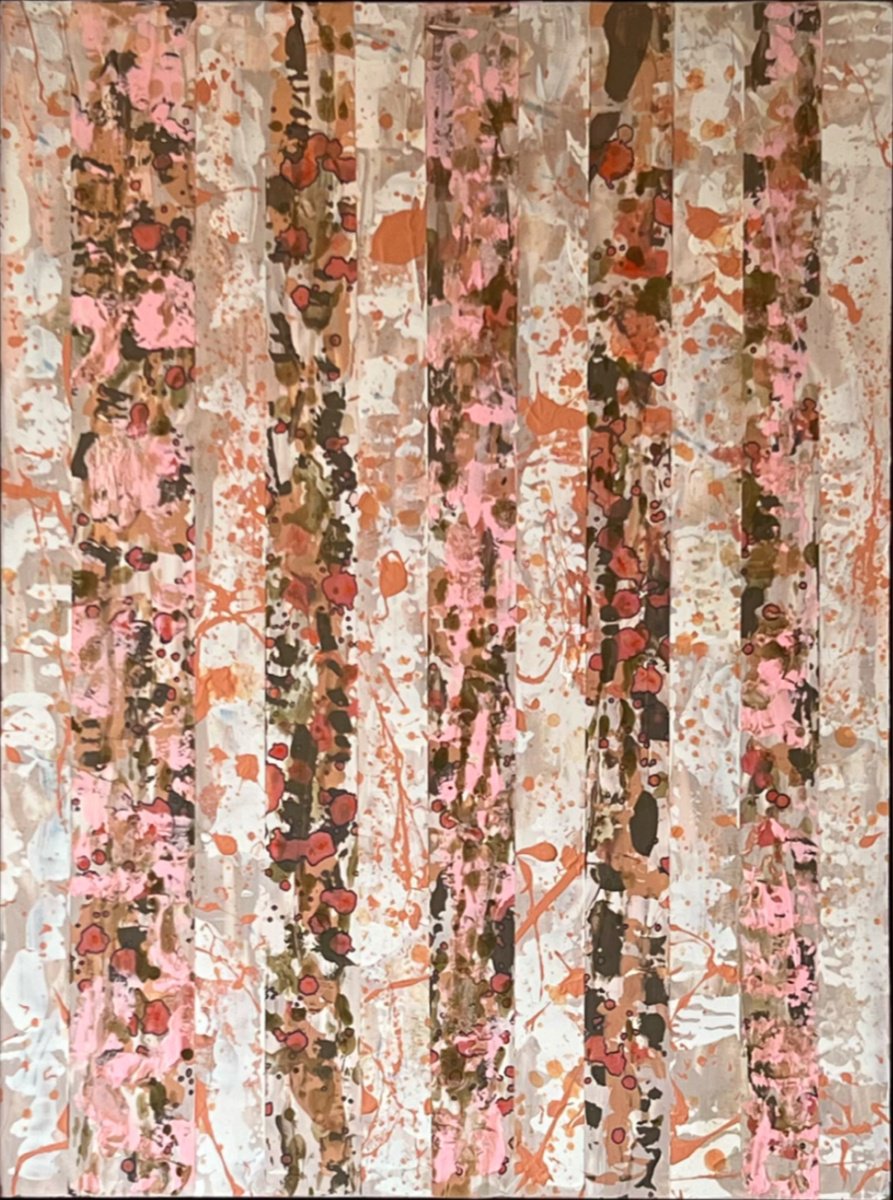 Abstract Acrylic Painting By Laura Clay Robson, 18 X 24", La Rosa, Original Artwork