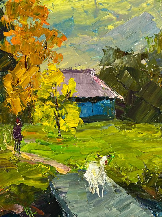A Village among the Autumn Forest