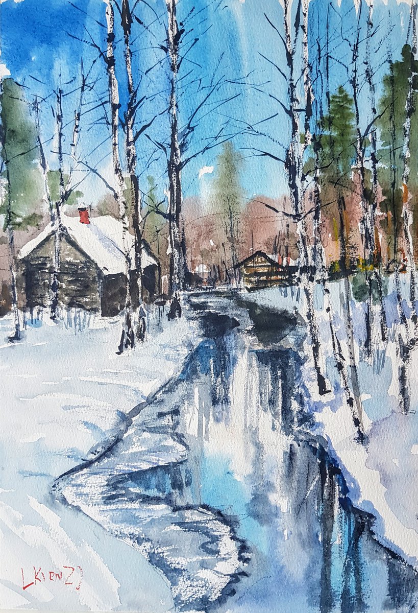 In the forest village by Leonid Kirnus