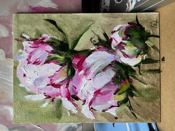 Small bouquet of peonies