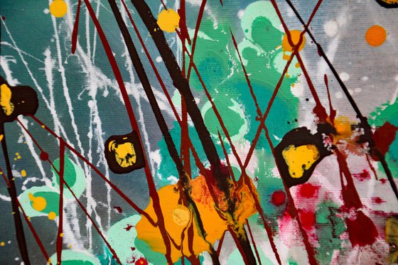 Folie Des Fleurs #4 - Extra large original abstract floral landscape