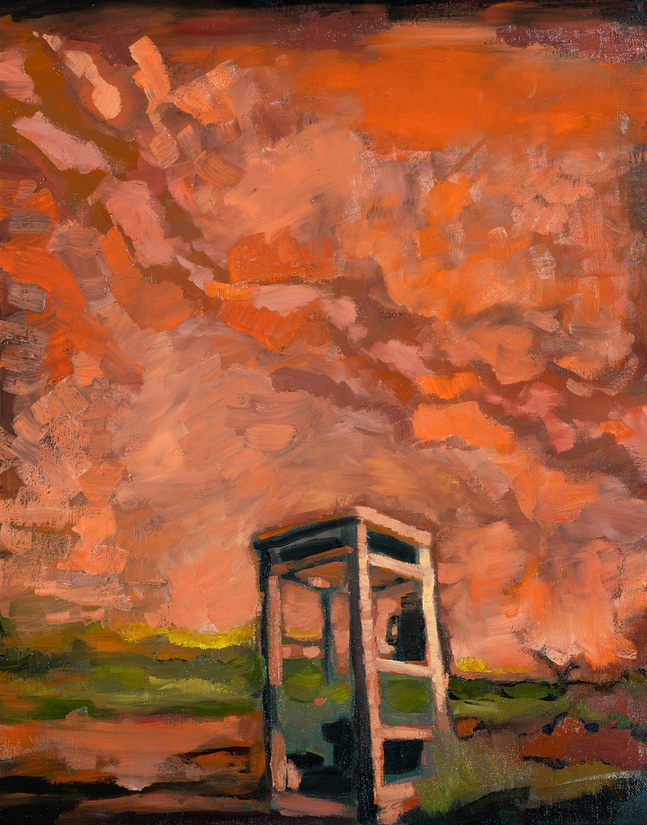 Surrealistic Landscape Oil Painting By Ron Cooper, 16 X 20", Olancha A Ivanpah, Original Artwork