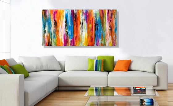 Those Lazy Days of Summer- LARGE, MODERN, ABSTRACT ART – EXPRESSIONS OF ENERGY AND LIGHT. READY TO HANG!