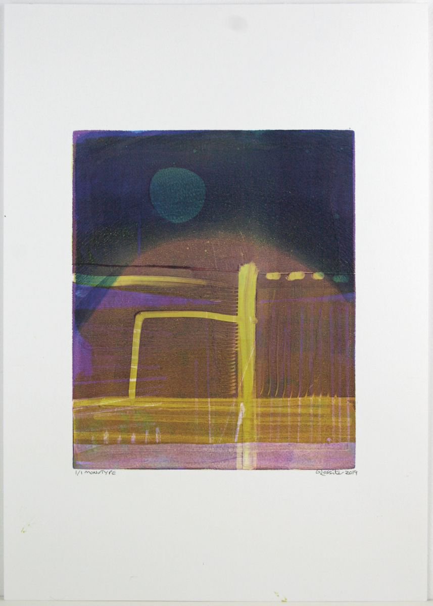 High Crofts - Unframed A3 Original Signed Monotype by Dawn Rossiter