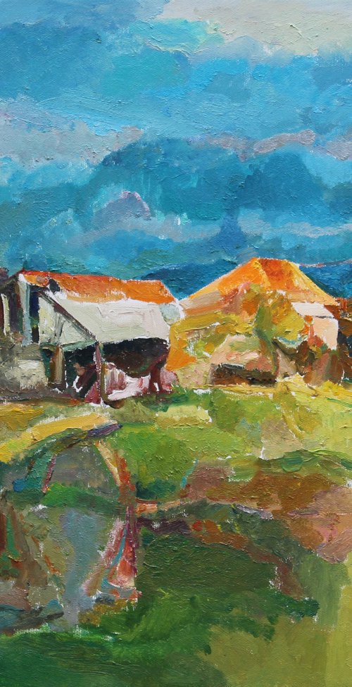 Houses with orange roofs by Taron Khachatryan