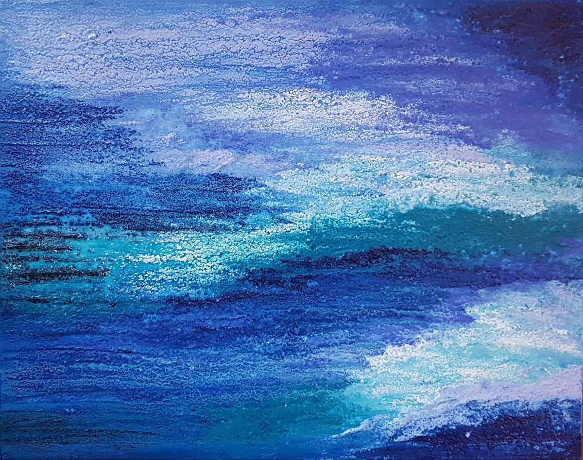 Abstract Acrylic Painting By Silvija Horvat, 20 X 16", Skyfall, Original Artwork