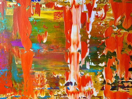 Enjoy Life - XL LARGE,  ABSTRACT ART – EXPRESSIONS OF ENERGY AND LIGHT. READY TO HANG!