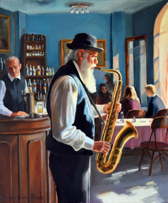 The elderly Saxophonist