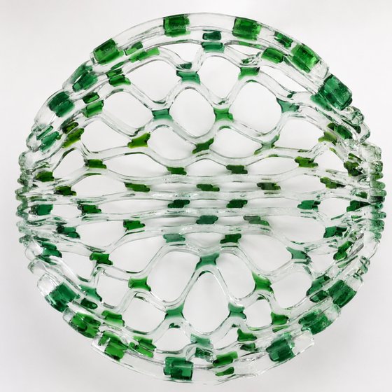 Green Fused Glass Bowl