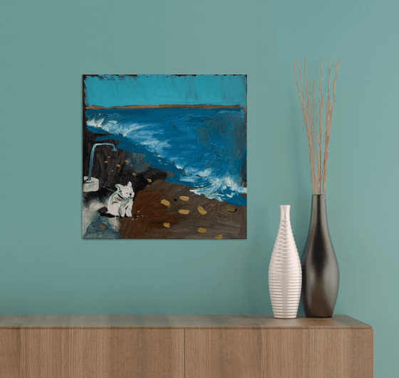 French Riviera. Dog and the Sea